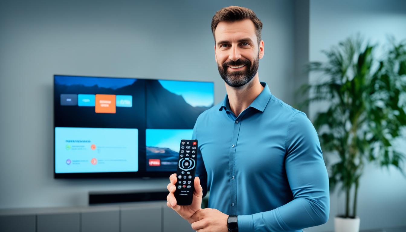 IronIPTV support technician assisting a customer with a television setup